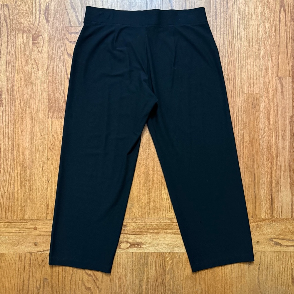 Eileen Fisher Washable Stretch Crepe Straight Pants in Black size L P petite - Picture 7 of 13